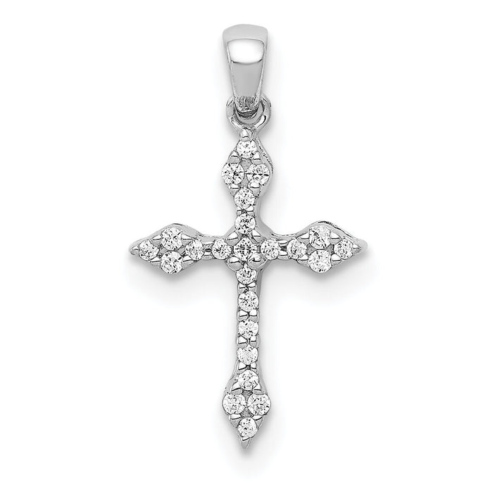 14k White Gold 1/15ct. Diamond Cross Pendant-PM5076-008-WA