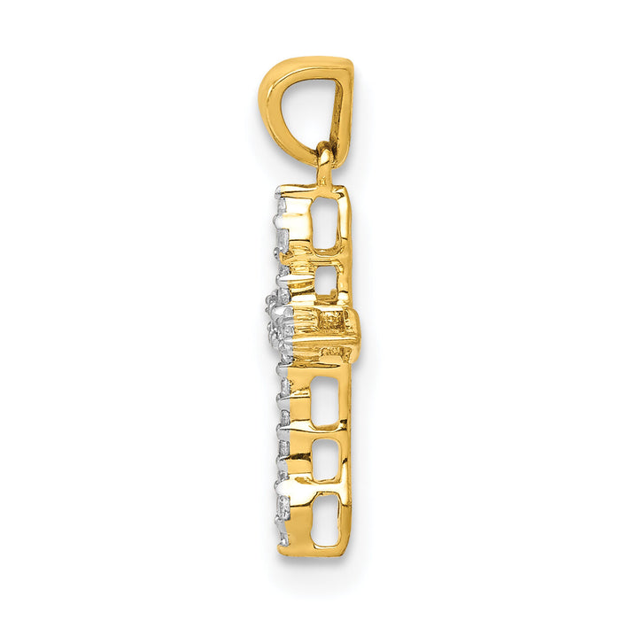 14k 1/15ct. Diamond Cross Pendant-PM5076-008-YA