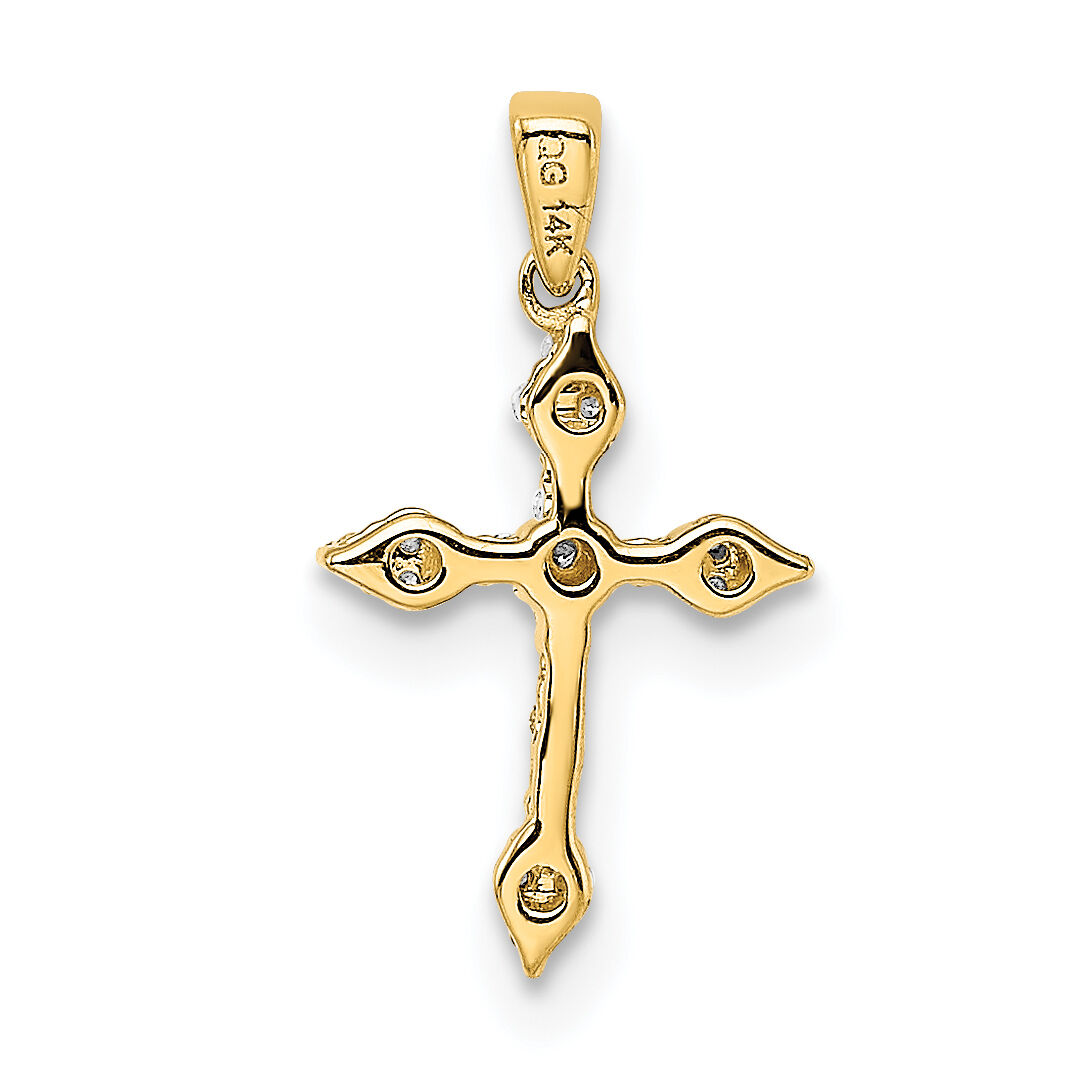 14k 1/15ct. Diamond Cross Pendant-PM5076-008-YA