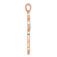 14k Rose Gold & Rhodium Diamond Cross Pendant-PM5077-010-RA