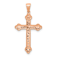 14k Rose Gold & Rhodium Diamond Cross Pendant-PM5077-010-RA