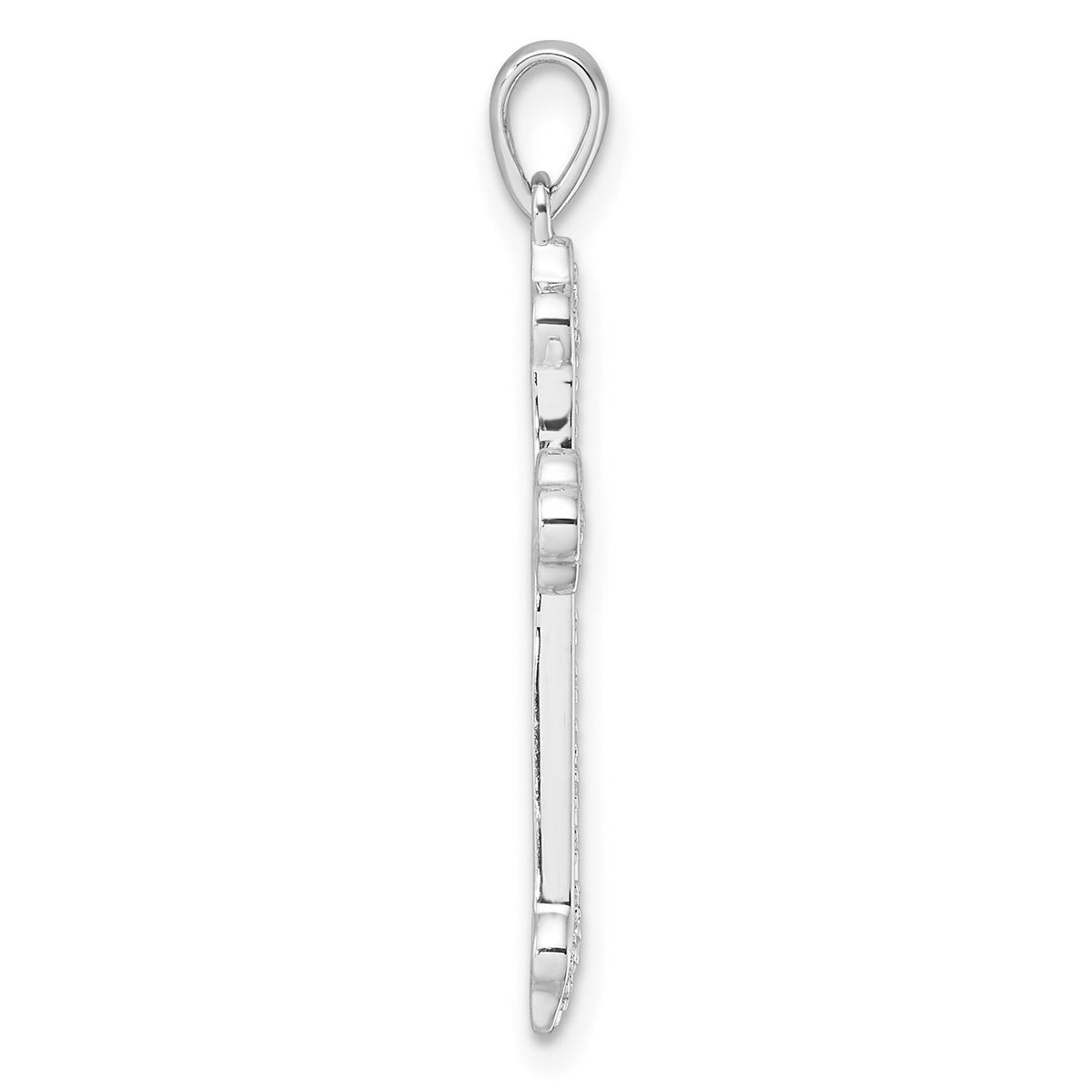 14k White Gold Diamond Cross Pendant-PM5077-010-WA