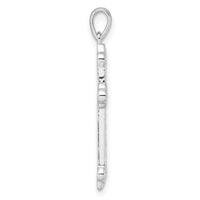 14k White Gold Diamond Cross Pendant-PM5077-010-WA