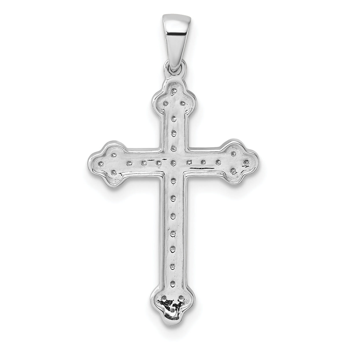 14k White Gold Diamond Cross Pendant-PM5077-010-WA