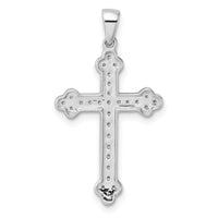 14k White Gold Diamond Cross Pendant-PM5077-010-WA