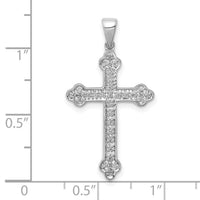 14k White Gold Diamond Cross Pendant-PM5077-010-WA