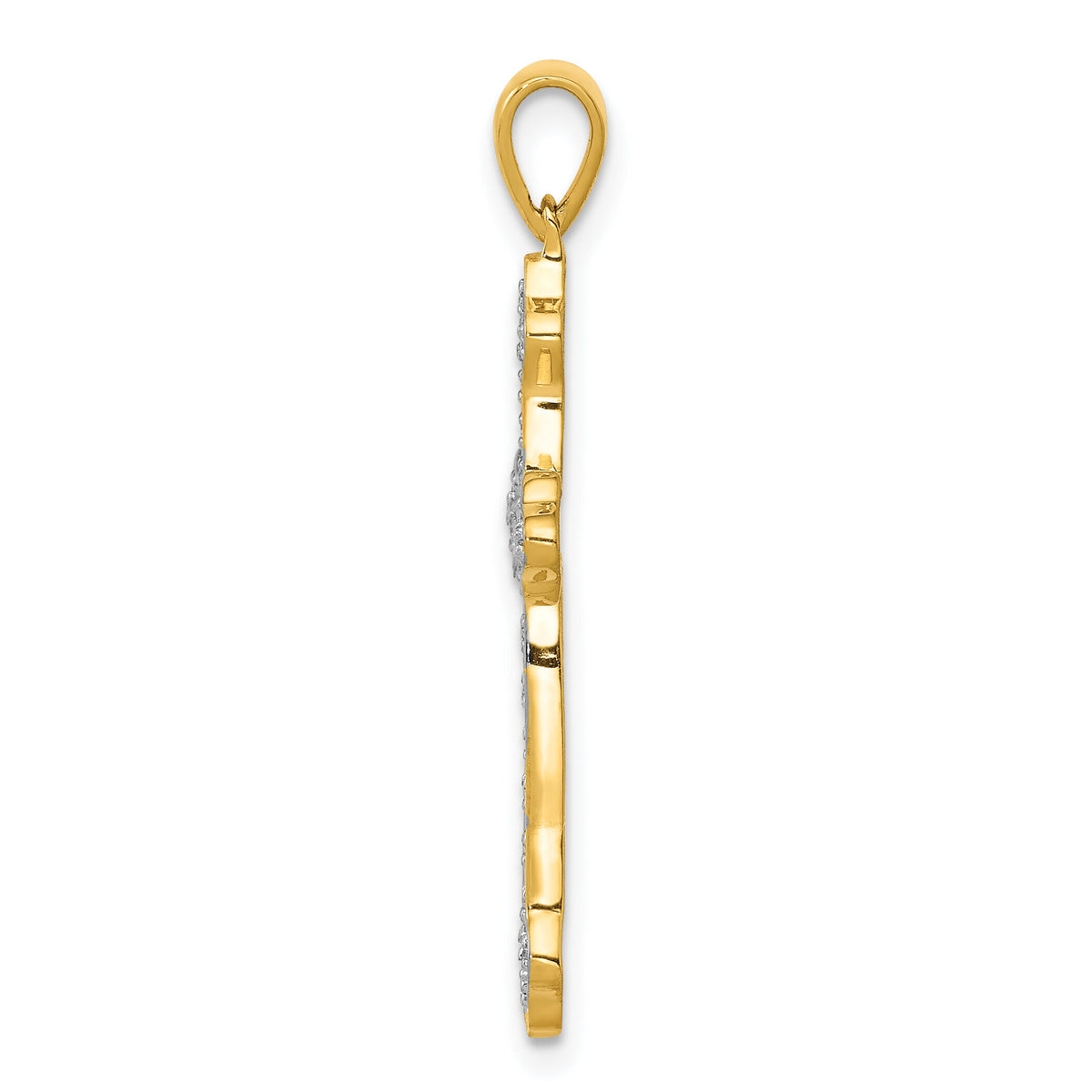 14k 1/10ct. Diamond Cross Pendant-PM5077-010-YA