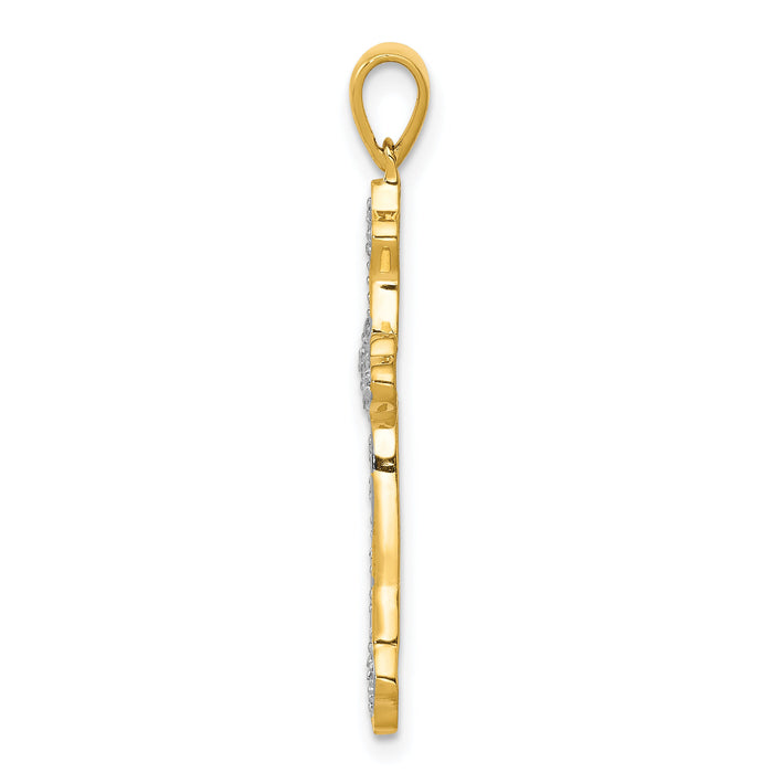 14k 1/10ct. Diamond Cross Pendant-PM5077-010-YA