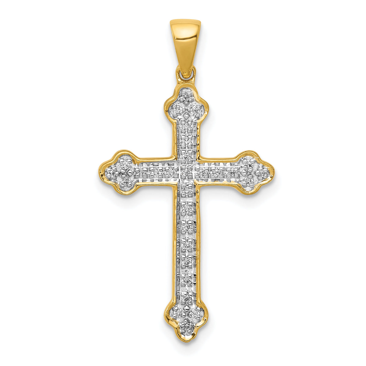 14k 1/10ct. Diamond Cross Pendant-PM5077-010-YA