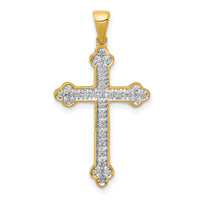 14k 1/10ct. Diamond Cross Pendant-PM5077-010-YA