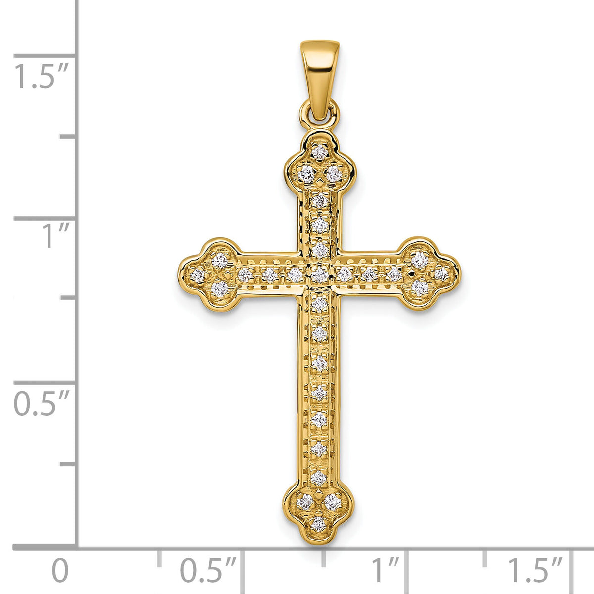 14k 1/4ct. Diamond Cross Pendant-PM5077-025-YA