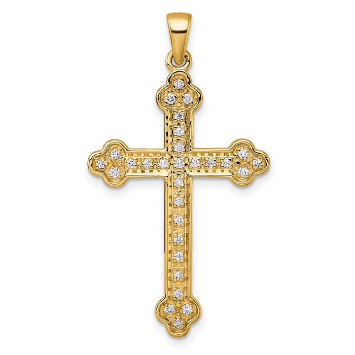 14k 1/4ct. Diamond Cross Pendant-PM5077-025-YA
