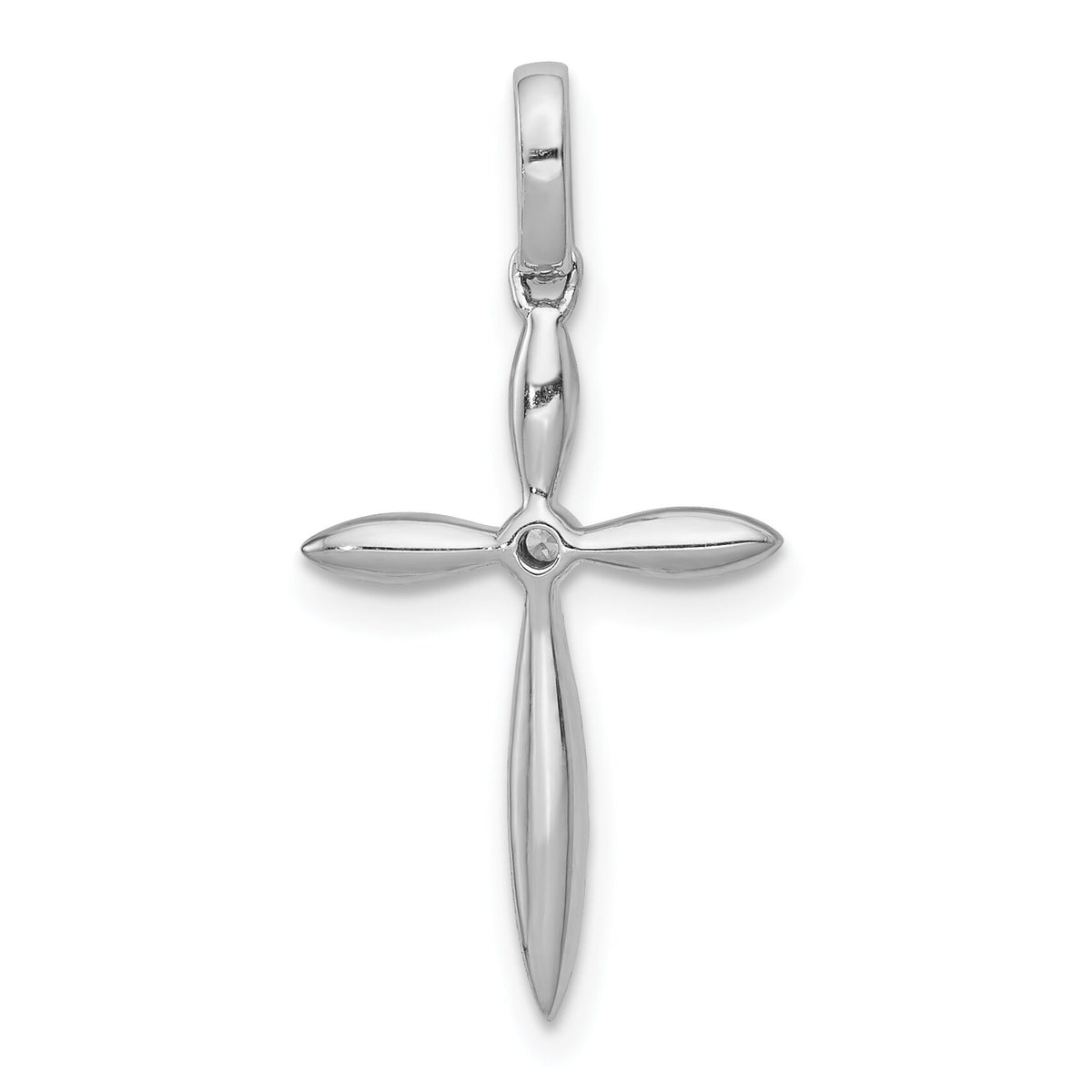 14k White Gold 1/6ct. Diamond Cross Pendant-PM5079-016-WA