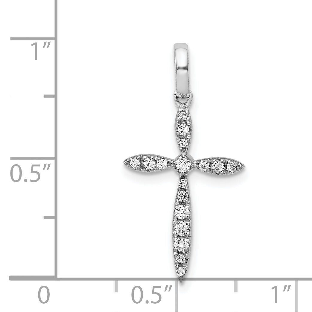 14k White Gold 1/6ct. Diamond Cross Pendant-PM5079-016-WA