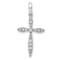 14k White Gold 1/6ct. Diamond Cross Pendant-PM5079-016-WA