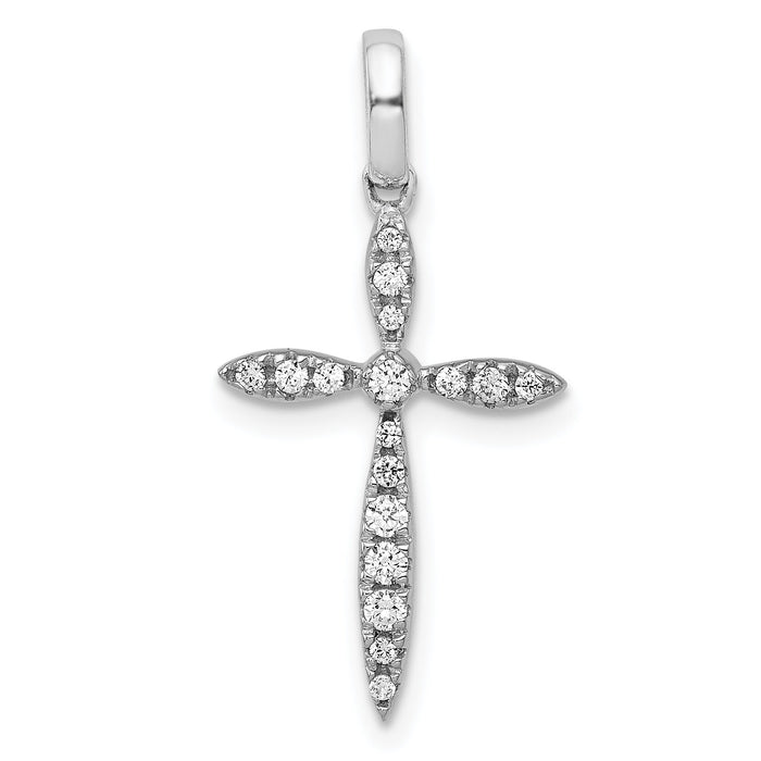 14k White Gold 1/6ct. Diamond Cross Pendant-PM5079-016-WA