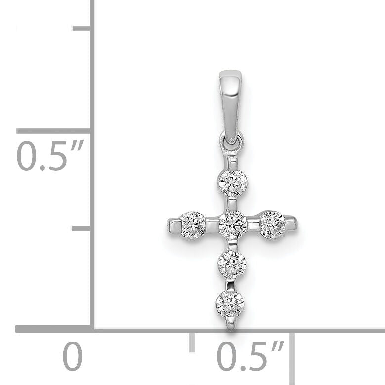 14k White Gold 1/6ct. Diamond Cross Pendant-PM5080-016-WA