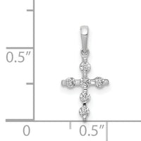 14k White Gold 1/6ct. Diamond Cross Pendant-PM5080-016-WA