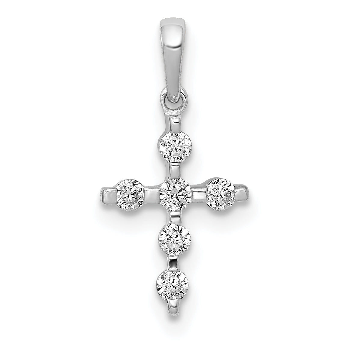 14k White Gold 1/6ct. Diamond Cross Pendant-PM5080-016-WA