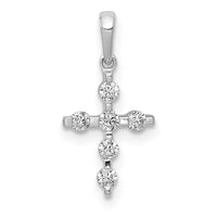 14k White Gold 1/6ct. Diamond Cross Pendant-PM5080-016-WA