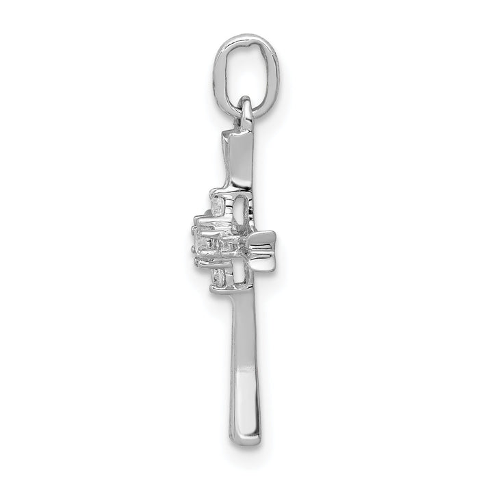 14k White Gold 1/15ct. Diamond Cross Pendant-PM5081-008-WA