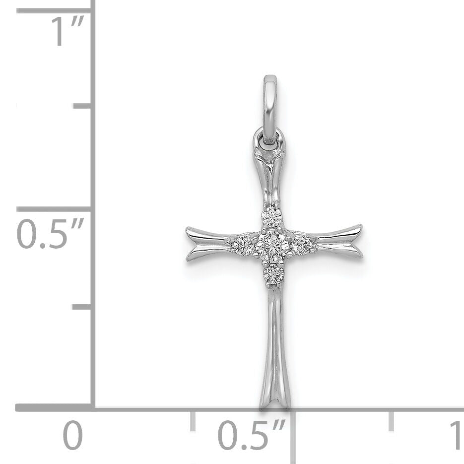 14k White Gold 1/15ct. Diamond Cross Pendant-PM5081-008-WA