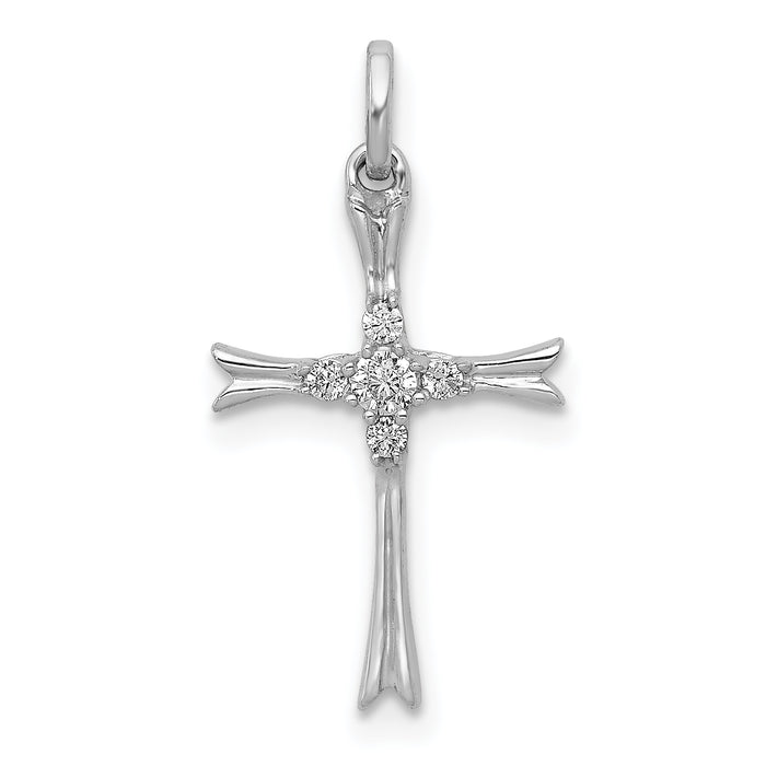 14k White Gold 1/15ct. Diamond Cross Pendant-PM5081-008-WA