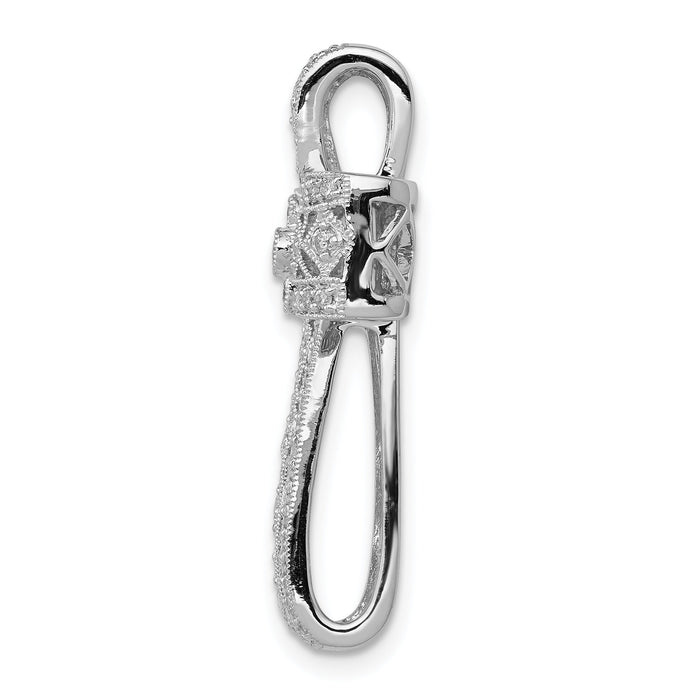 14k White Gold 1/2ct. Diamond Filigree Cross Chain Slide-PM5084-050-WA