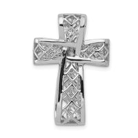 14k White Gold 1/2ct. Diamond Filigree Cross Chain Slide-PM5084-050-WA