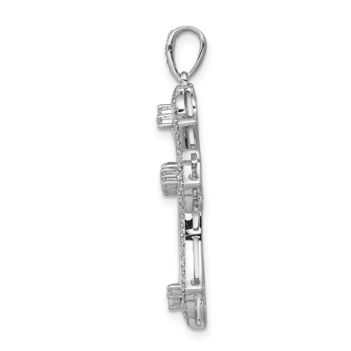 14k White Gold 1/2ct. Diamond Fancy Cross Pendant-PM5085-050-WA