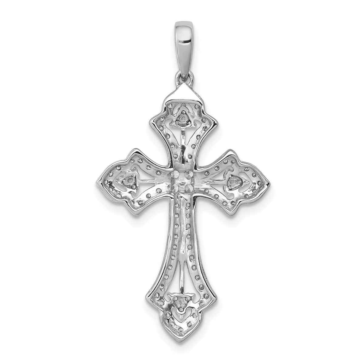 14k White Gold 1/2ct. Diamond Fancy Cross Pendant-PM5085-050-WA