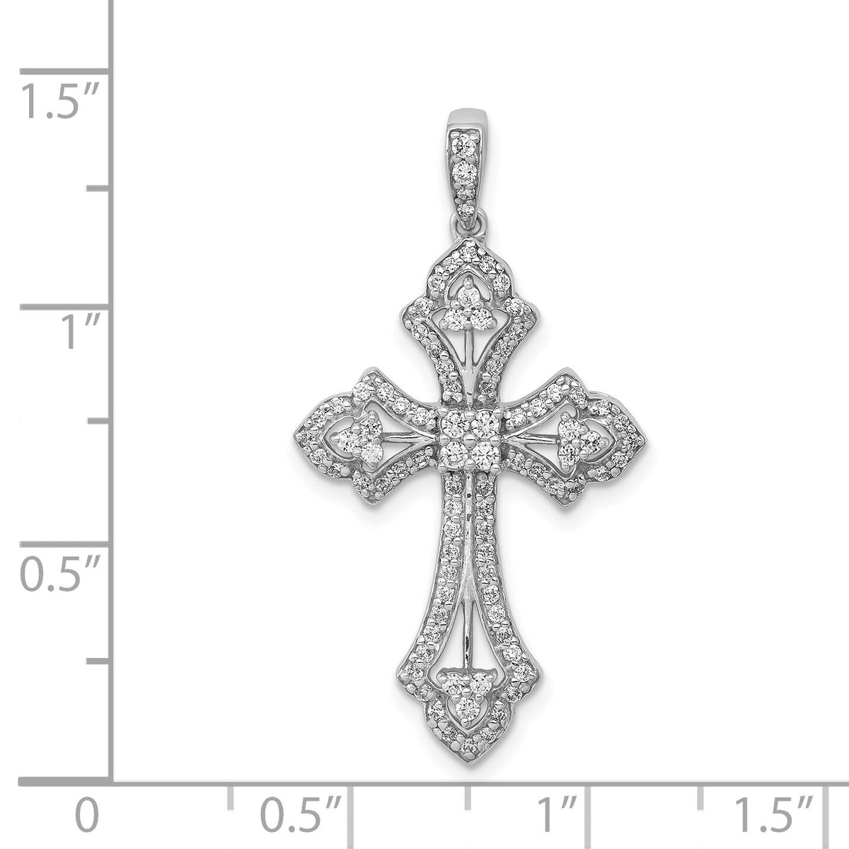 14k White Gold 1/2ct. Diamond Fancy Cross Pendant-PM5085-050-WA