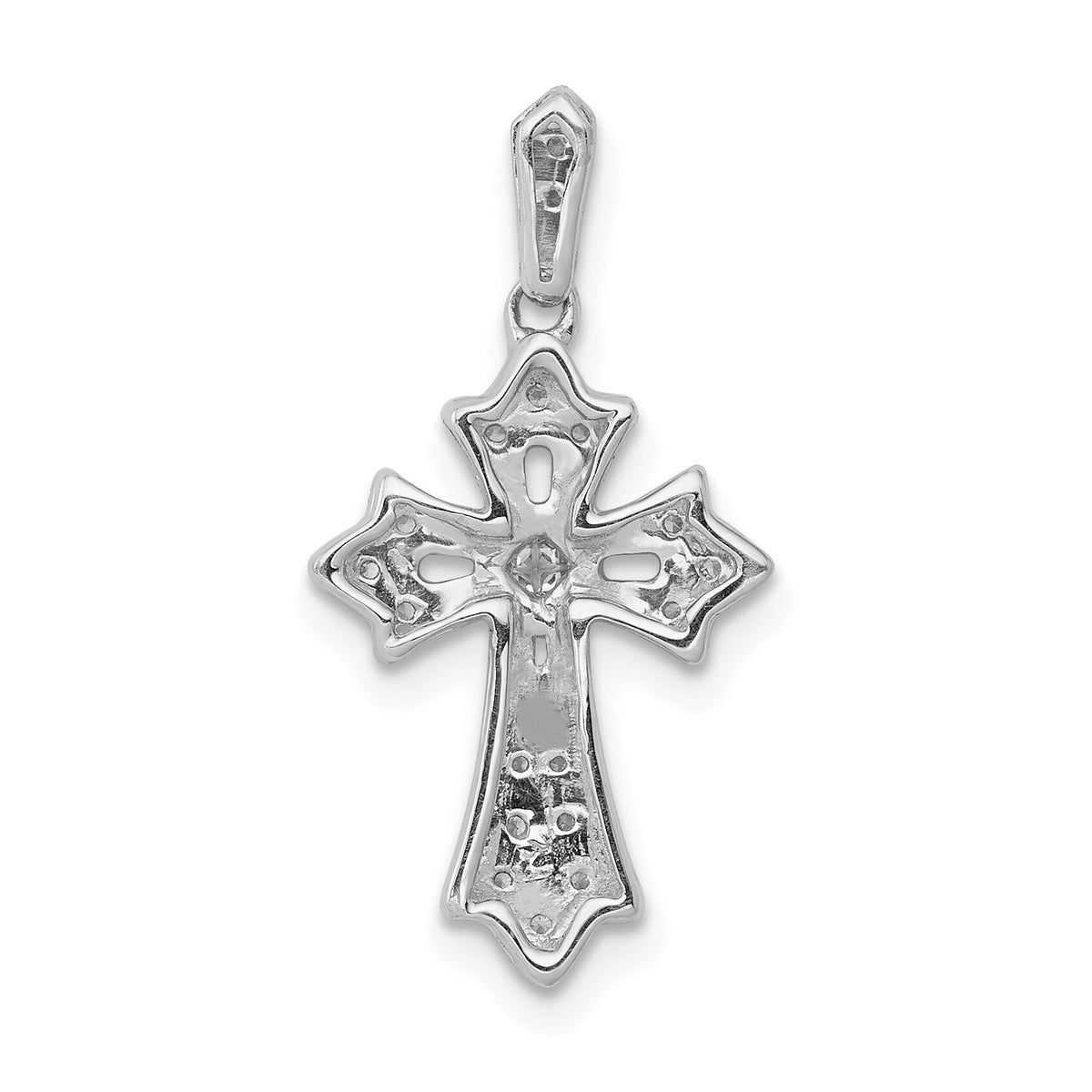 14k White Gold 1/10ct. Diamond Fancy Cross Pendant-PM5088-010-WA