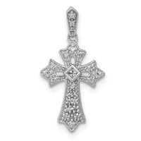 14k White Gold 1/10ct. Diamond Fancy Cross Pendant-PM5088-010-WA