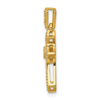 14k 1/10ct. Diamond Fancy Cross Pendant-PM5088-010-YA