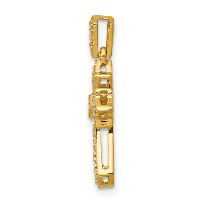 14k 1/10ct. Diamond Fancy Cross Pendant-PM5088-010-YA