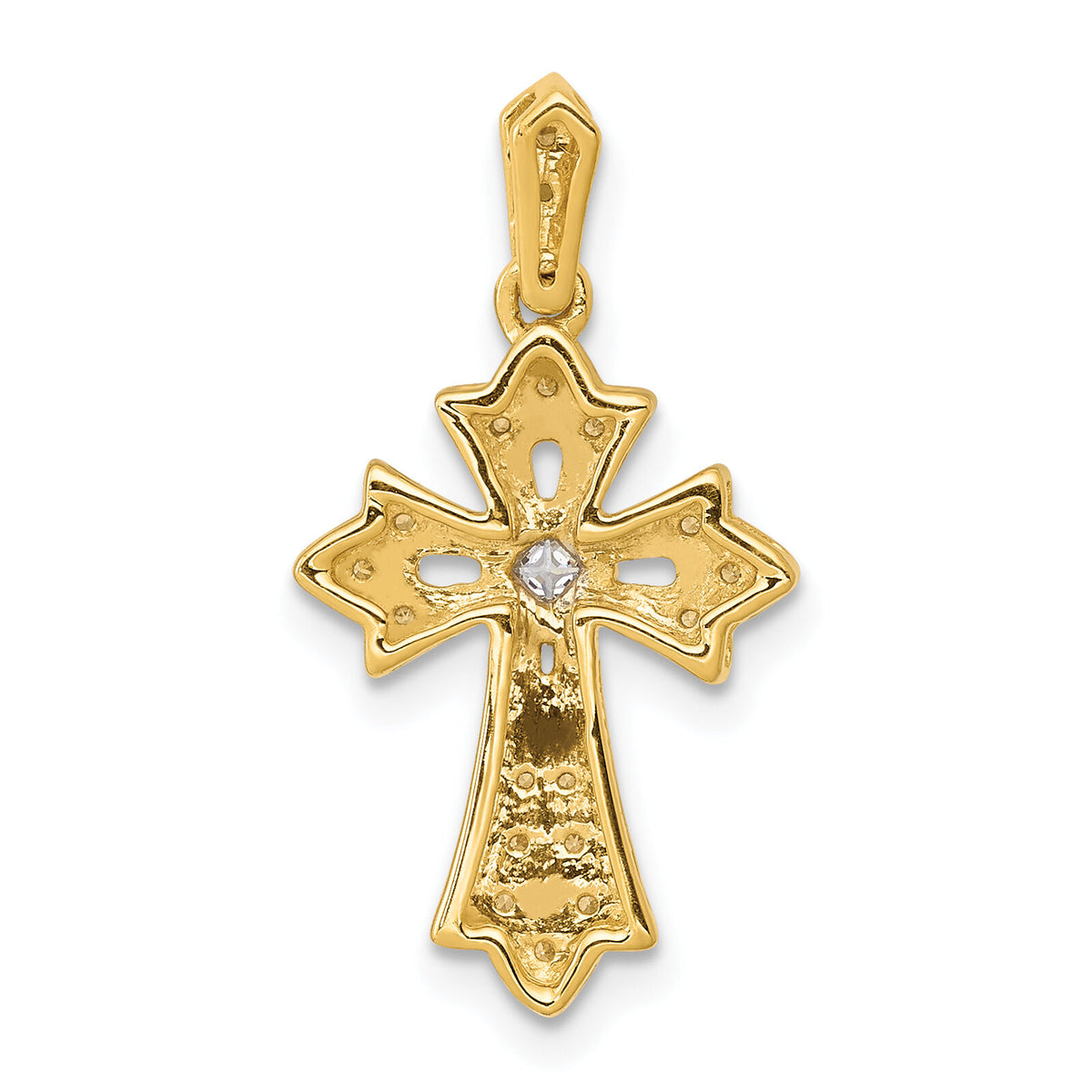 14k 1/10ct. Diamond Fancy Cross Pendant-PM5088-010-YA
