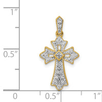 14k 1/10ct. Diamond Fancy Cross Pendant-PM5088-010-YA