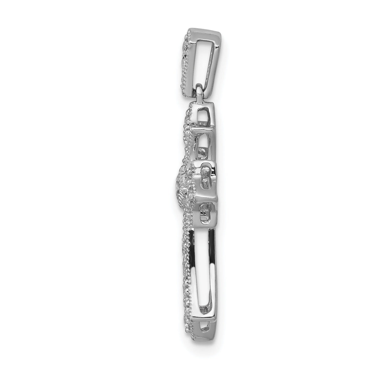 14k White Gold 1/6ct. Diamond Fleur de Lis Cross Pendant-PM5088-016-WA