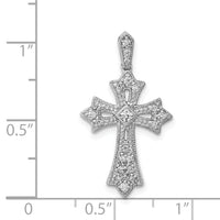 14k White Gold 1/6ct. Diamond Fleur de Lis Cross Pendant-PM5088-016-WA