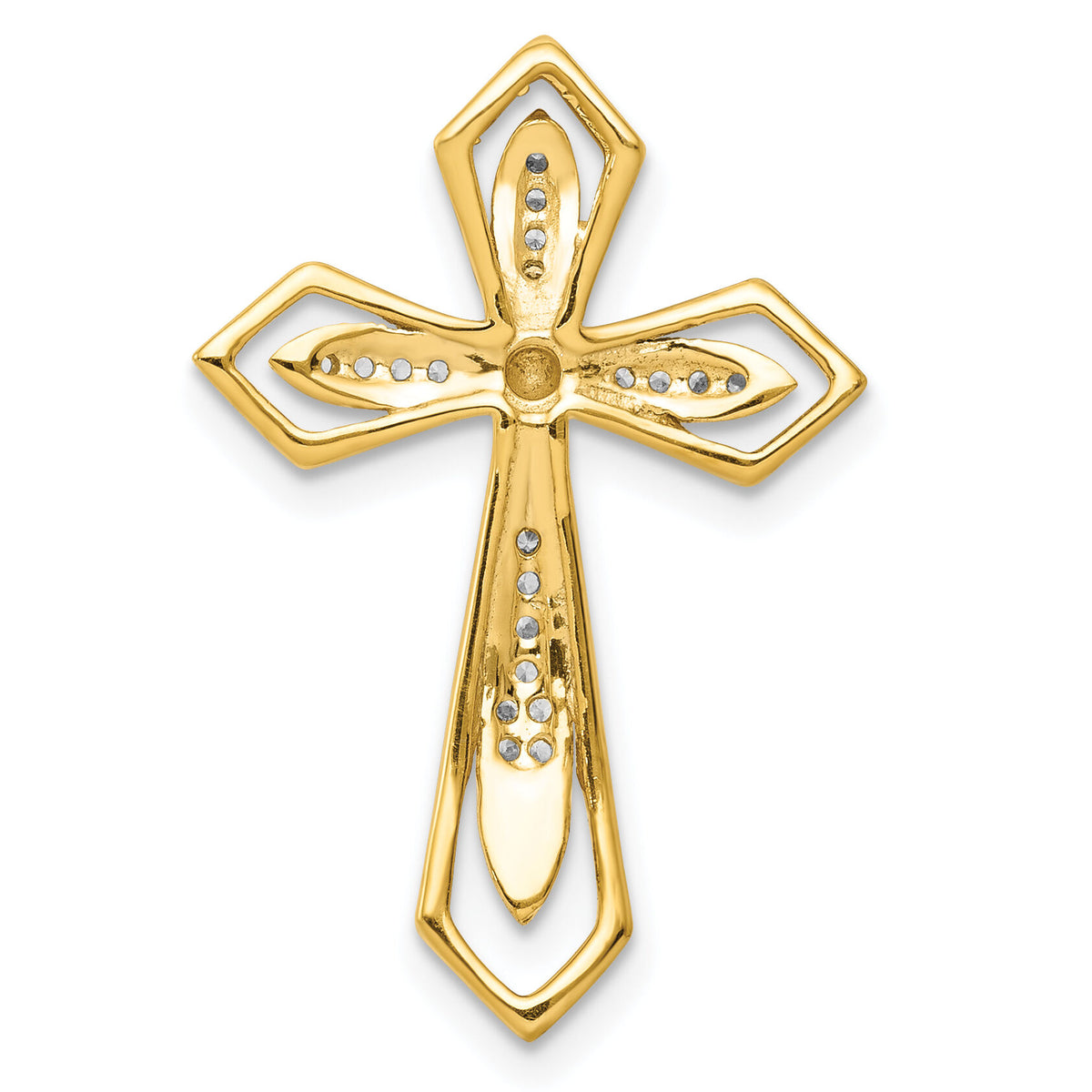 14k 1/15ct. Diamond Cross Chain Slide-PM5089-008-YA