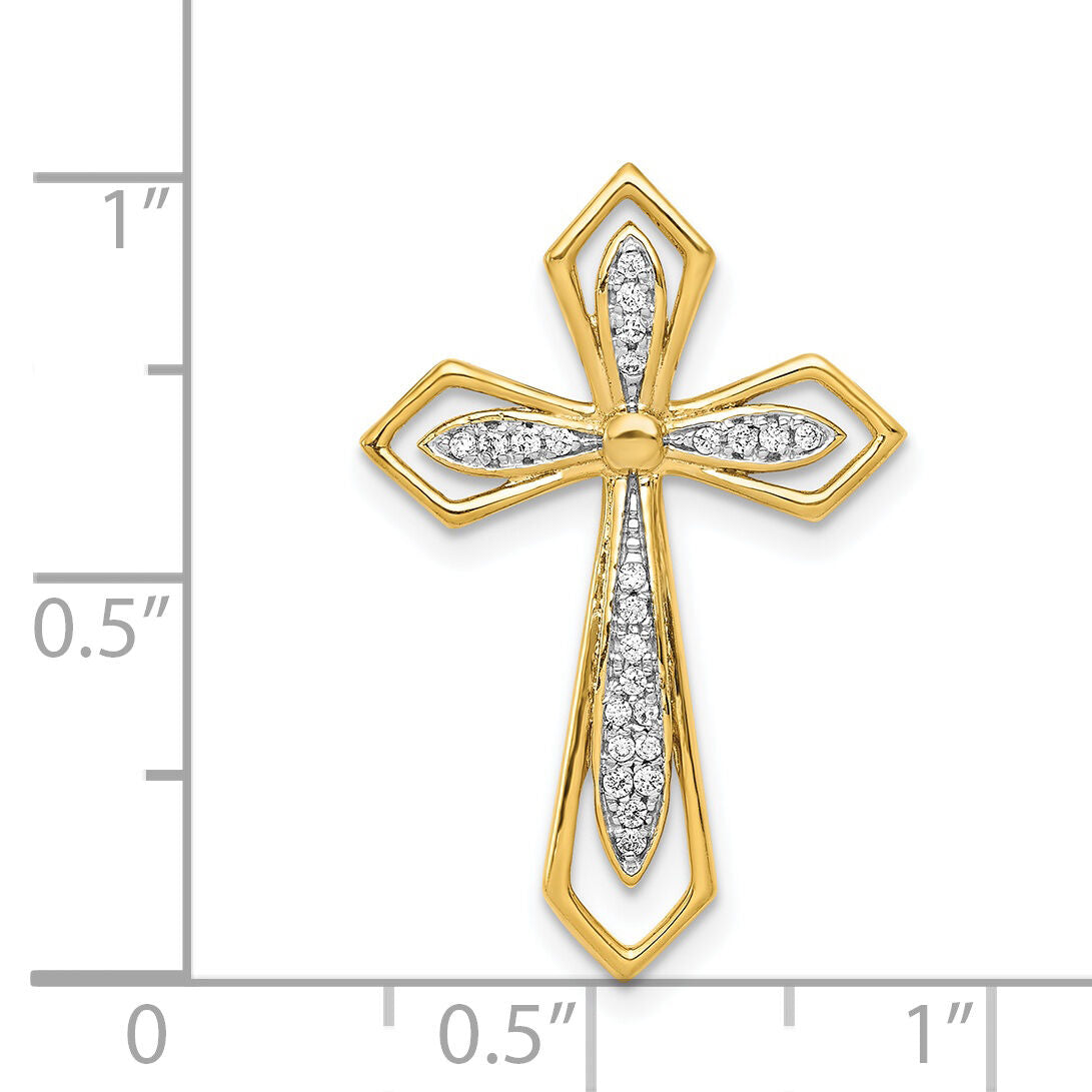 14k 1/15ct. Diamond Cross Chain Slide-PM5089-008-YA