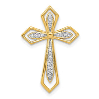 14k 1/15ct. Diamond Cross Chain Slide-PM5089-008-YA