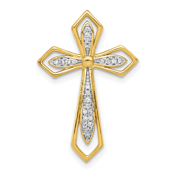 14k 1/15ct. Diamond Cross Chain Slide-PM5089-008-YA