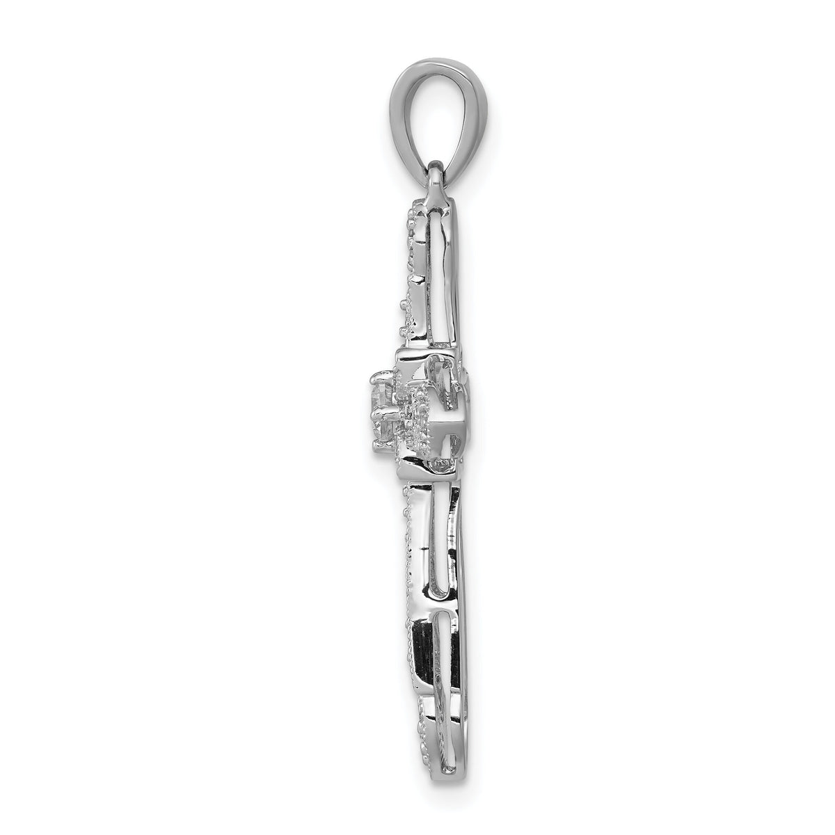 14k White Gold 1/3ct. Diamond Filigree Cross Pendant-PM5090-033-WA