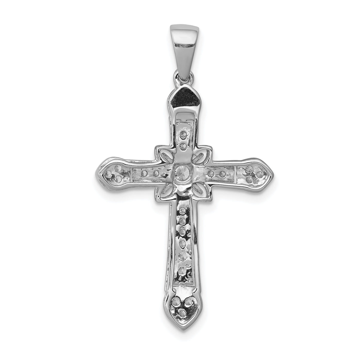 14k White Gold 1/3ct. Diamond Filigree Cross Pendant-PM5090-033-WA