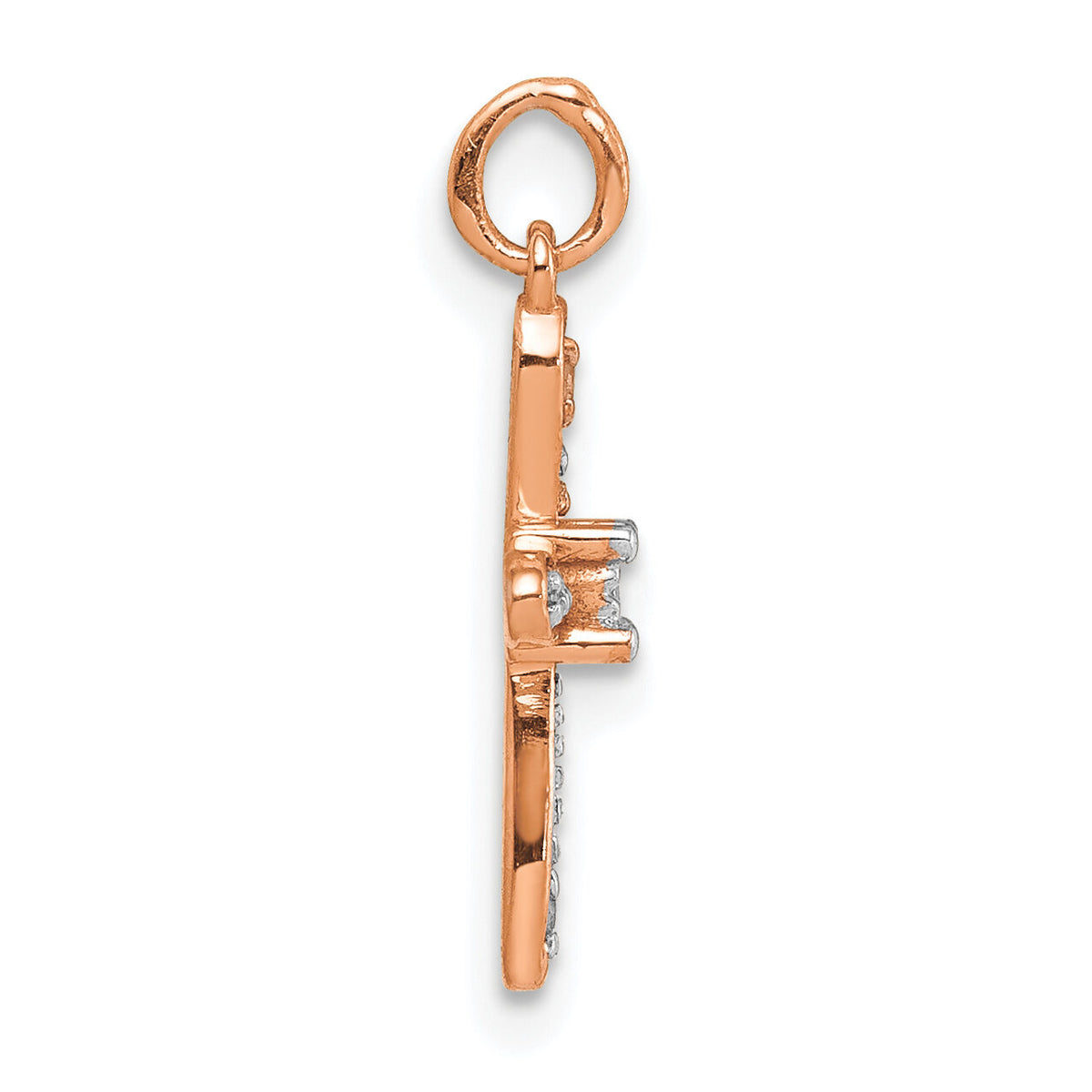 14k Rose Gold .03ct. Diamond Cross Charm-PM5091-003-RA