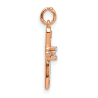 14k Rose Gold .03ct. Diamond Cross Charm-PM5091-003-RA