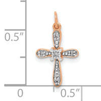 14k Rose Gold .03ct. Diamond Cross Charm-PM5091-003-RA