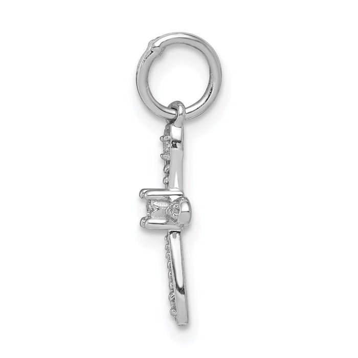 14k White Gold .03ct. Diamond Cross Charm-PM5091-003-WA